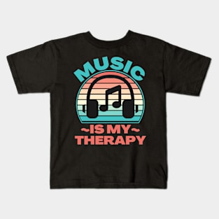 Music Is My Therapy Kids T-Shirt